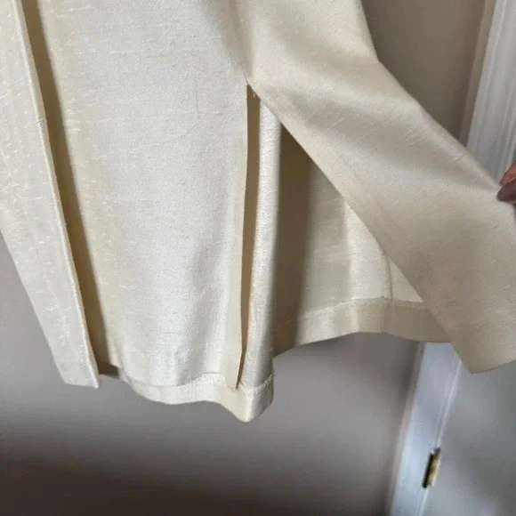 Vintage Cream Silk Dress Square Neck - Picture 7 of 8